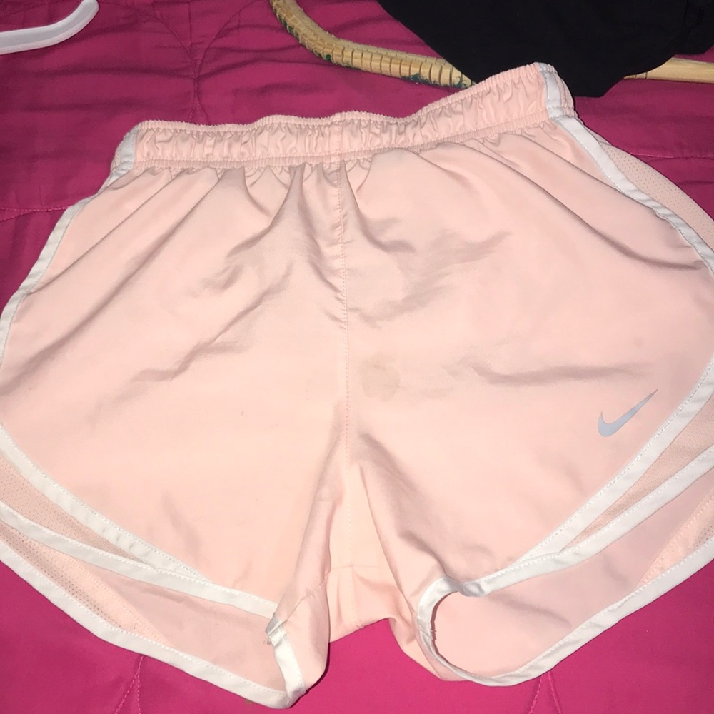 peach nike shorts